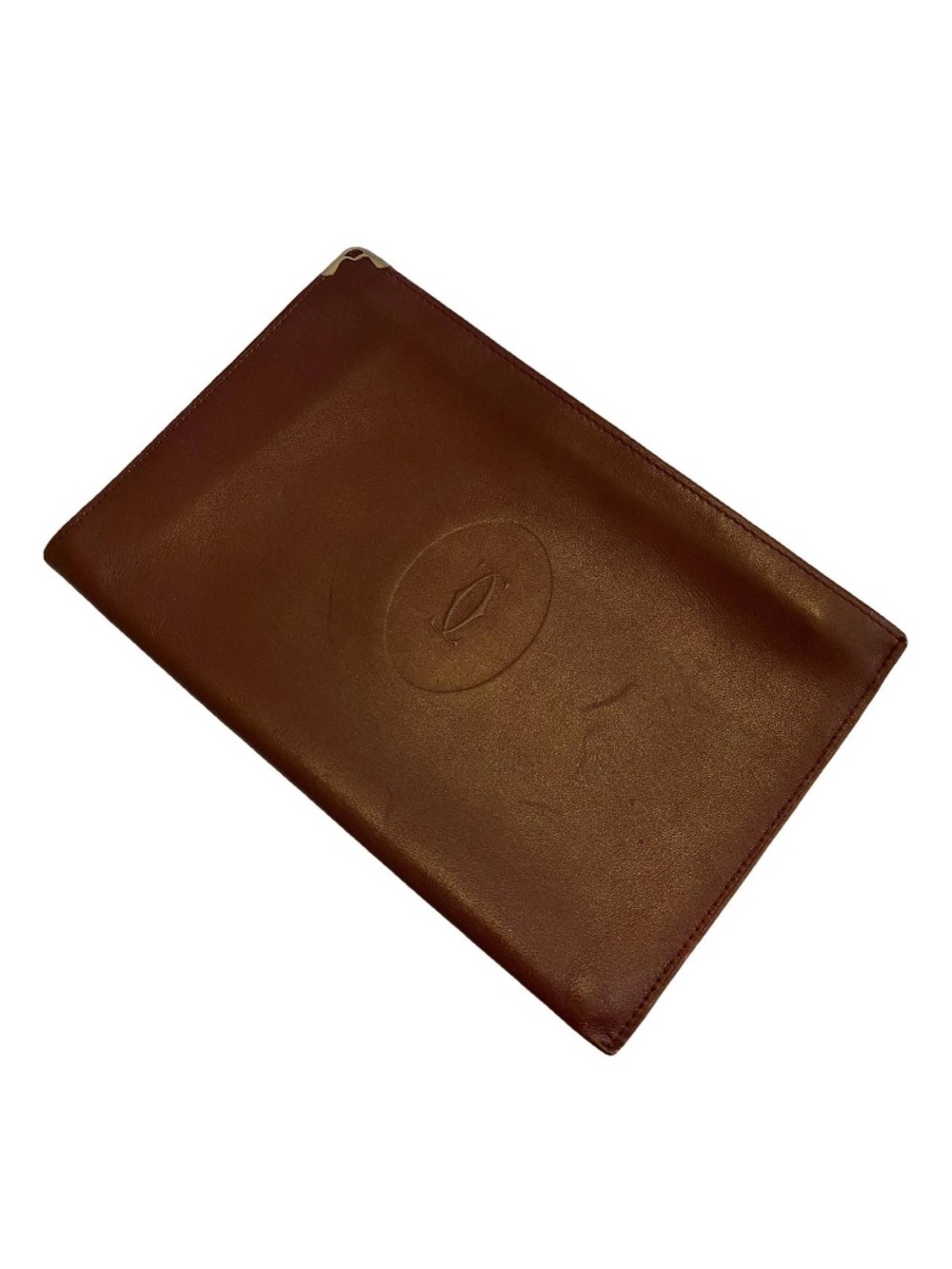 🛍️ Cartier Must de Cartier 21 Bordeaux Leather Clutch/Pouch Bag Circa 1990s